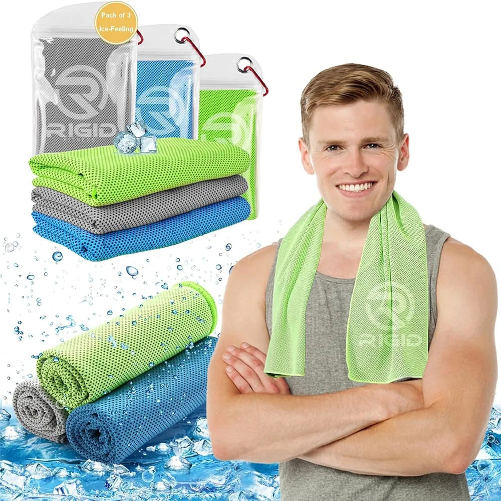 Cooling Towel Ice Towel, Soft Breathable Chilly Towel, Microfiber Towel for Yoga, Sport, Running, Gym, Workout, Camping, Fitness, Workout & More Activities (40"x12"),