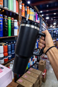 Stanley Style Plain Tumbler With Handle & Straw Premium Quality Stainless Steel Tumbler With Handle & Straw – Premium Stainless Steel Travel Mug for Hot & Cold Drinks, Outdoor Hydration Water Bottle