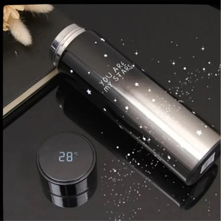 Smart LED Temperature Water Bottle 500ml | Stainless Steel Hot & Cold Bottles with Vacuum Thermos Flask Temperature Water Bottle, Smart Thermos Water Bottle, LED Temperature Display Vacuum Flask Thermos, 500ML Stainless Steel Intelligent Hot Cold Vacuum F