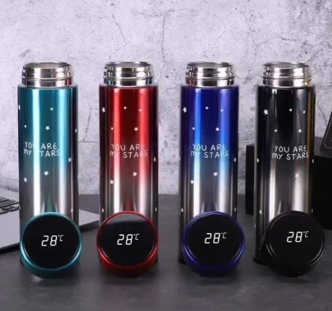 Smart LED Temperature Water Bottle 500ml | Stainless Steel Hot & Cold Bottles with Vacuum Thermos Flask Temperature Water Bottle, Smart Thermos Water Bottle, LED Temperature Display Vacuum Flask Thermos, 500ML Stainless Steel Intelligent Hot Cold Vacuum F