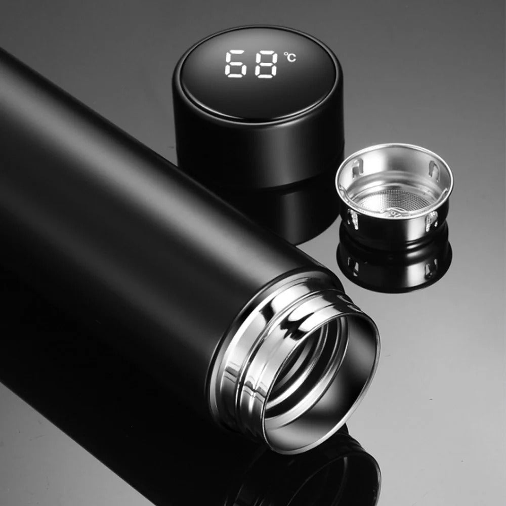 Smart LED Temperature Water Bottle 500ml | Stainless Steel Hot & Cold Bottles with Vacuum Thermos Flask Temperature Water Bottle, Smart Thermos Water Bottle, LED Temperature Display Vacuum Flask Thermos, 500ML Stainless Steel Intelligent Hot Cold Vacuum F