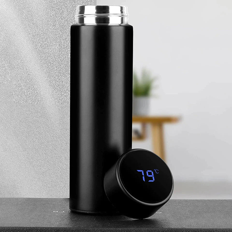 Smart LED Temperature Water Bottle 500ml | Stainless Steel Hot & Cold Bottles with Vacuum Thermos Flask Temperature Water Bottle, Smart Thermos Water Bottle, LED Temperature Display Vacuum Flask Thermos, 500ML Stainless Steel Intelligent Hot Cold Vacuum F