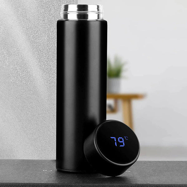 Smart LED Temperature Water Bottle 500ml | Stainless Steel Hot & Cold Bottles with Vacuum Thermos Flask Temperature Water Bottle, Smart Thermos Water Bottle, LED Temperature Display Vacuum Flask Thermos, 500ML Stainless Steel Intelligent Hot Cold Vacuum F