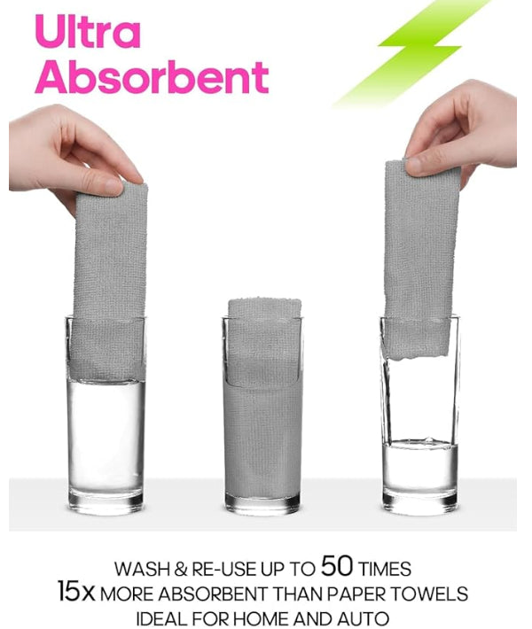 Microfiber Ultra Absorbent, Washable Cleaning Towel Roll of 20 Sheets. Easily Detachable (Great to use for Car, Gym, Sports, Kitchen)