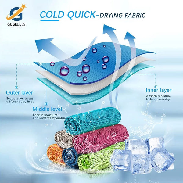 Cooling Towel Ice Towel, Soft Breathable Chilly Towel, Microfiber Towel for Yoga, Sport, Running, Gym, Workout, Camping, Fitness, Workout & More Activities (40"x12"),