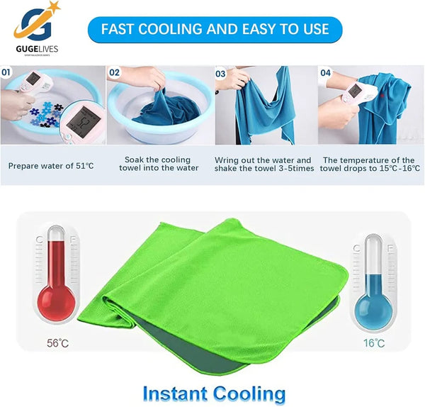 Cooling Towel Ice Towel, Soft Breathable Chilly Towel, Microfiber Towel for Yoga, Sport, Running, Gym, Workout, Camping, Fitness, Workout & More Activities (40"x12"),