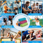 Cooling Towel Ice Towel, Soft Breathable Chilly Towel, Microfiber Towel for Yoga, Sport, Running, Gym, Workout, Camping, Fitness, Workout & More Activities (40"x12"),