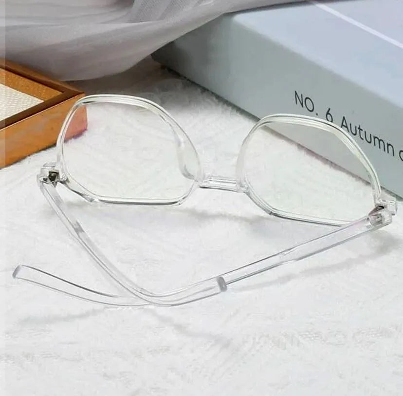 Eldorado Transparent Lightweight Anti Glare UV Eyeglasses For Men and Women White Glasses for Boys and Girls