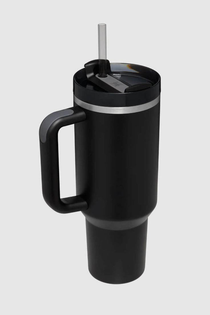 Stanley Style Plain Tumbler With Handle & Straw Premium Quality Stainless Steel Tumbler With Handle & Straw – Premium Stainless Steel Travel Mug for Hot & Cold Drinks, Outdoor Hydration Water Bottle