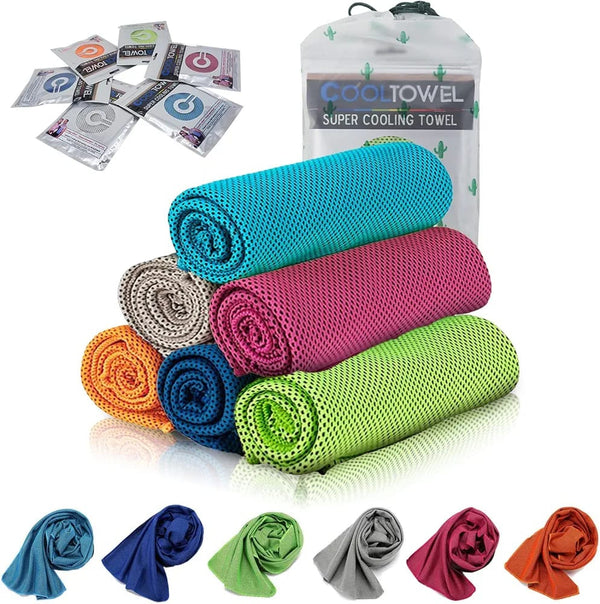 Cooling Towel Ice Towel, Soft Breathable Chilly Towel, Microfiber Towel for Yoga, Sport, Running, Gym, Workout, Camping, Fitness, Workout & More Activities (40"x12"),