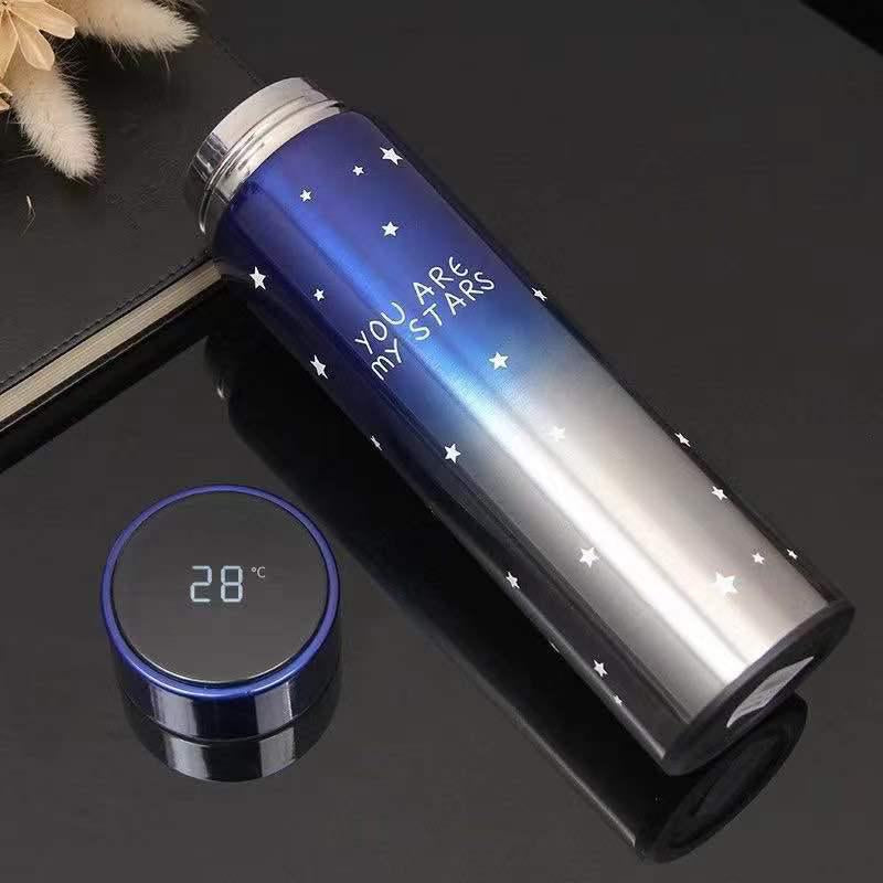 Smart LED Temperature Water Bottle 500ml | Stainless Steel Hot & Cold Bottles with Vacuum Thermos Flask Temperature Water Bottle, Smart Thermos Water Bottle, LED Temperature Display Vacuum Flask Thermos, 500ML Stainless Steel Intelligent Hot Cold Vacuum F